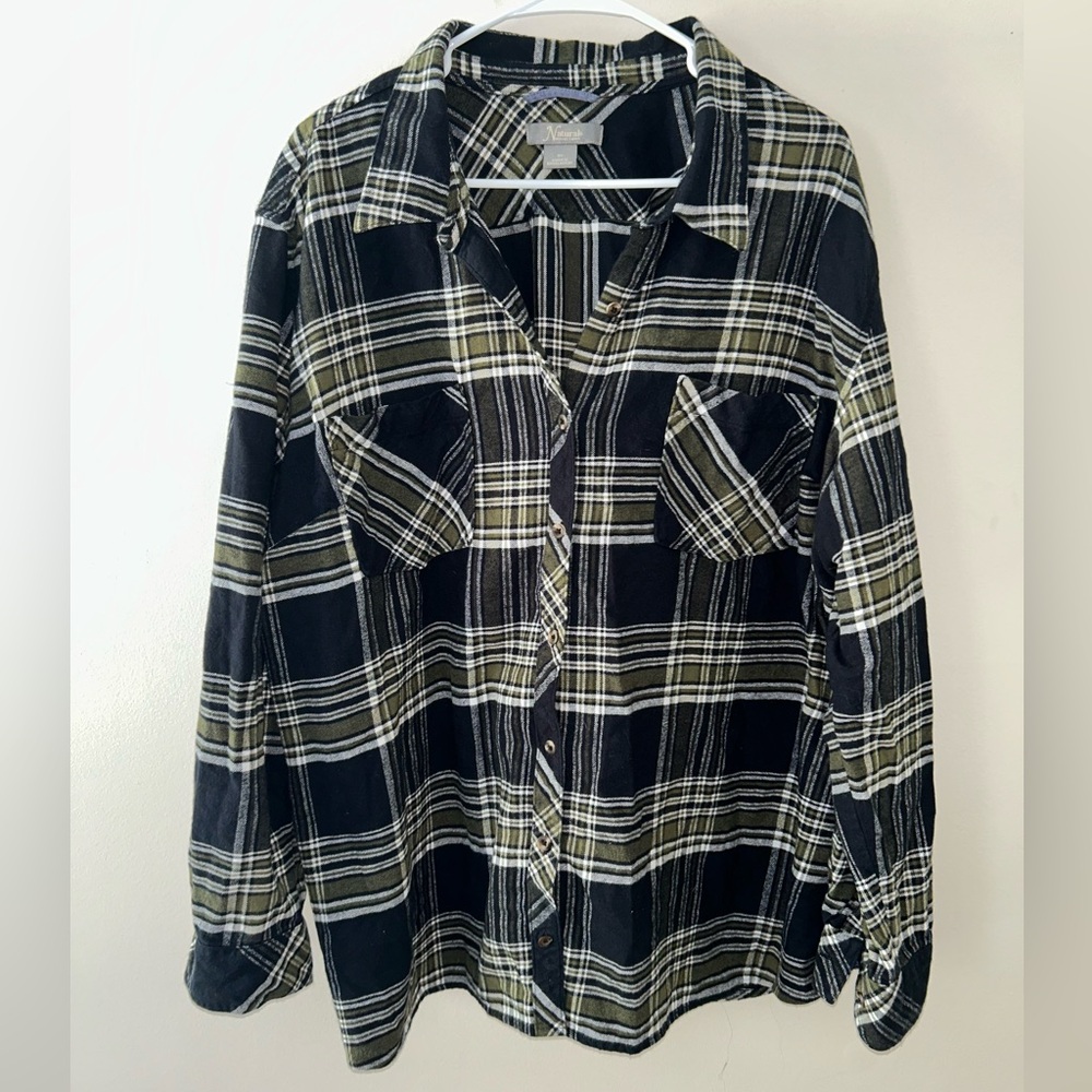 Natural Reflections Women’s Casual Plaid Button Down Shirt
